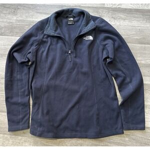 The North Face Jacket Tech 1/4 Zip Pullover Fleece Top Long Sleeve Blue‎ Medium